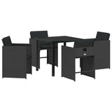 Garden Dining Set 5 pcs Black Poly Rattan 3380689