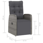 ZNTS 11 Piece Garden Dining Set with Cushions Grey Poly Rattan 3095255