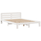 Bookcase Bed without Mattress White 150x200 cm King Size Solid Wood Pine 3309966