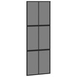 Sliding Door with Hardware Set Black 76x205 cm Tempered Glass 3375916