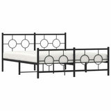 Metal Bed Frame without Mattress with Footboard Black 150x200cm 376246