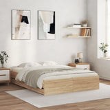 Bed Frame with Drawers without Mattress Sonoma Oak 150x200 cm King Size 3207268