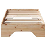 Bed Frame No Mattress Stackable 100x200 cm Solid Wood 859199