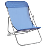Folding Beach Chairs 2 pcs Blue Textilene&Powder-coated Steel 360187