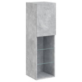5 Piece TV Wall Units with LED Concrete Grey Engineered Wood 3216607