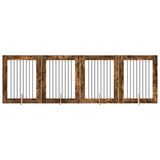 Foldable Dog Gate with Stands 4 pcs Smoked Oak 321 cm 892045
