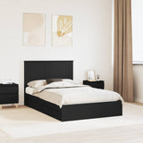 Storage Bed with Headboard Black 135 x 190 cm Engineered Wood 3409560