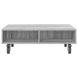 Side Table with Wheels Grey Sonoma 90 x 50 x 30 cm 891021