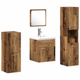 Bathroom Furniture Set 4 pcs Old Wood 30 x 30 x 130 cm 3332553