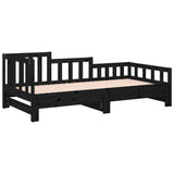 Pull-out Day Bed without Mattress Black 2x cm 820745