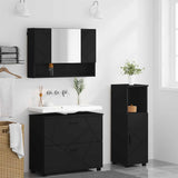 Bathroom Furniture Set 3 pcs Black Engineered Wood and Metal 3393024