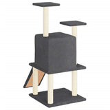Cat Tree with Sisal Scratching Posts Dark Grey 110 cm 172039