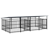 Outdoor Dog Kennel with Roof Steel 7.51 m 3124668