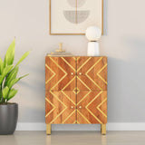 Side Cabinet Brown and Black 60x33.5x75 cm Solid Wood Mango 356809