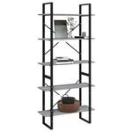 5-Tier Book Cabinet Grey Sonoma 80x30x175 cm Engineered Wood 3114017