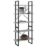 5-Tier Book Cabinet Grey Sonoma 80x30x175 cm Engineered Wood 3114017