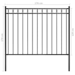 ZNTS Garden Fence Steel 1.7x1.2 m Black 146314