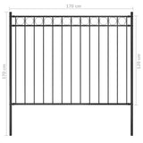 ZNTS Garden Fence Steel 1.7x1.2 m Black 146314