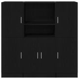 3 Piece Kitchen Cabinet Set Black Engineered Wood 3324152