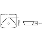 Wash Basin 58.5x39x14 cm Ceramic White 143901
