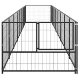 Dog Kennel Black 8 m Steel 3082098