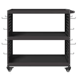 Tool Trolley with Shelf Black 75 x 35 x 73 cm Cold-rolled Steel 874539