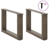 Coffee Table Legs U-Shaped 2 pcs Natural Steel 50x cm Steel 4013139