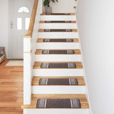 Self-adhesive Stair Mats 15 pcs 65 x 21 x 4 cm Non-Slip Brown 42011456