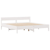 Bed Frame without Mattress White 180x200 cm Super King Solid Wood Pine 3301741