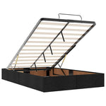 Ottoman Bed Frame without Mattress Black Double Fabric 3310921