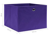 Storage Boxes 10 pcs Non-woven Fabric 28x28x28 cm Purple 325213
