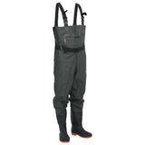 Chest Waders with Boots and Belt Dark Green Size 43 4016995