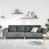 Living Room Couch Dark Grey 250 x 77 x 76 cm Polyester 3335082