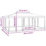 Party Tent with 10 Mesh Sidewalls Green 6x4 m HDPE 4010068
