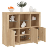 Sideboards with LED Lights 3 pcs Sonoma Oak Engineered Wood 3209102