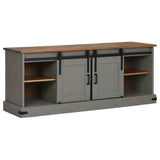 ZNTS TV Cabinet HALDEN 2 Sliding Doors Grey 150x40x60 cm Solid Wood 4018415