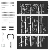 Garden Gate with Lock Black 85 x 125 cm Powder-coated steel 42015870