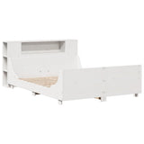 Bed Frame without Mattress White 150x200 cm King Size Solid Wood Pine 3323765
