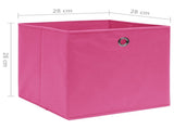 Storage Boxes 10 pcs Non-woven Fabric 28x28x28 cm Pink 325205