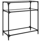 Console Table with Transparent Glass Top 80x35x81 cm Steel 846024