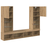 TV Wall Units with LED 5 pcs Artisan Oak Engineered Wood 3402958