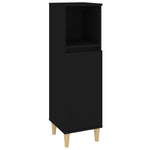 ZNTS 3 Piece Bathroom Furniture Set Black Engineered Wood 3185614