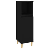 ZNTS 3 Piece Bathroom Furniture Set Black Engineered Wood 3185614