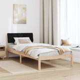 Bed frame Brown and black 90 x 190 cm Solid pine wood 878646