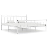 Bed Frame without Mattress White Metal 180x200 cm Super King 325046