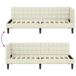 Corner Bed Frame with Headboard Cream 80 x 200 cm Velvet 42016415