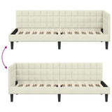 Corner Bed Frame with Headboard Cream 80 x 200 cm Velvet 42016415