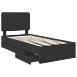 Bed Frame with Drawer Black 90 x 190 cm Engineer Wood 3412638