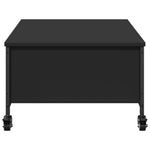 ZNTS Coffee Table with Wheels Black 91x55x34 cm Engineered Wood 842296