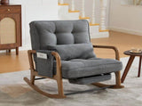 GOMYWAY Rocking Chair with Footrest, Corduroy Upholstered Glider Chair, Rocker Nursery Chair with W2678P479861